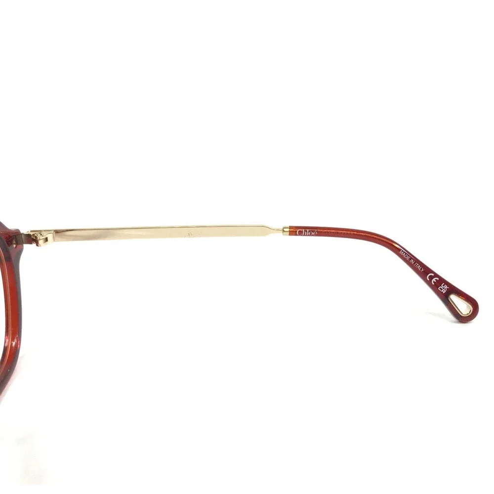 Chloe Eyeglasses Frames CH0361OA 004 Burgundy Clear Red Gold Asian Fit 52-18-145